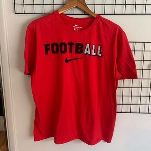 Red Nike Football Tee